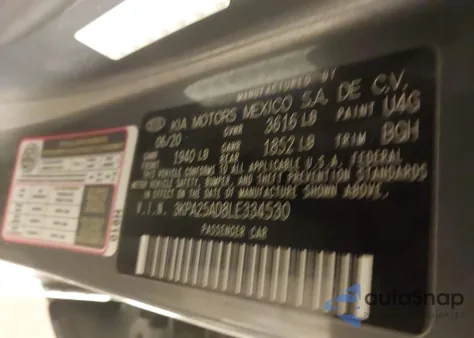 2020 Kia Rio 5-Door S z USA, uszkodzony, nr VIN 3KPA25AD8LE334530